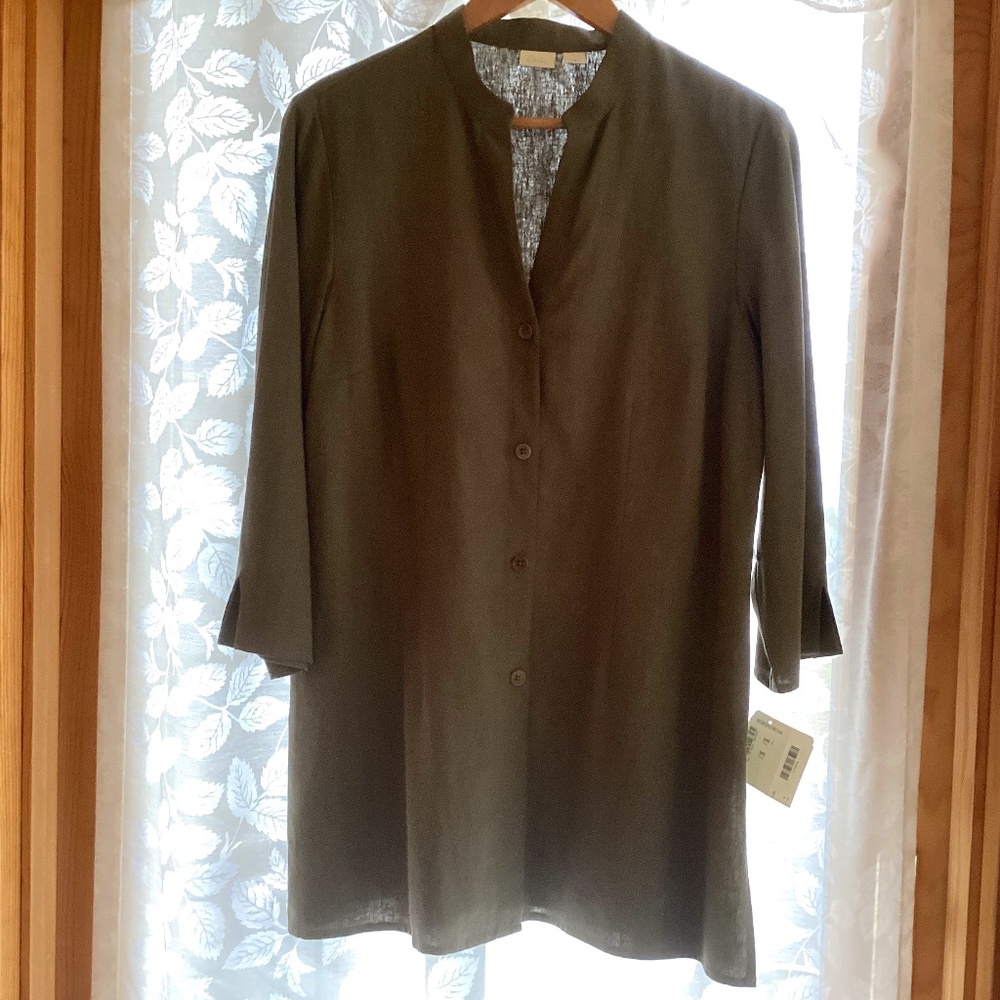 Caslon Linen Tencel Lyocell Tunic Shirt Blouse New With Tags